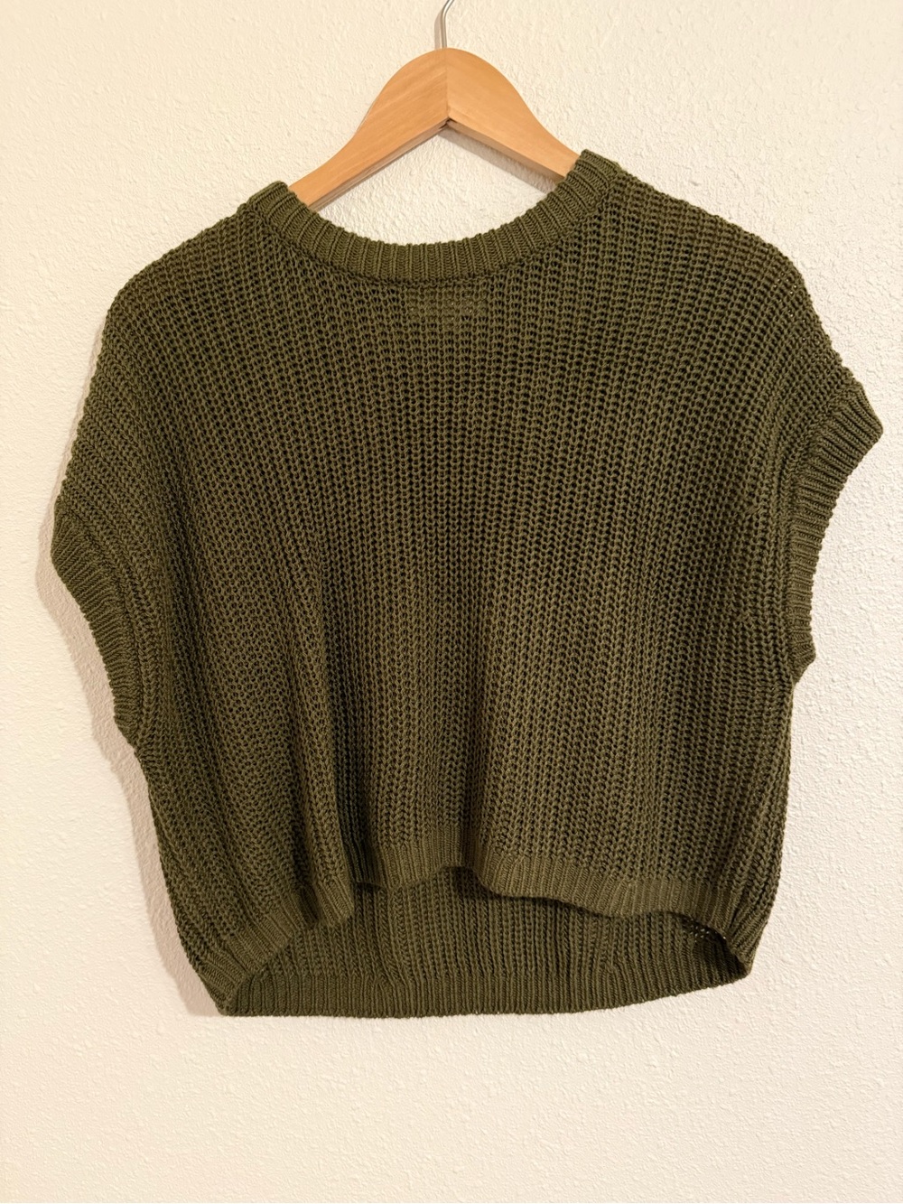 Olive Knit Sleeveless Sweater Vest - Women